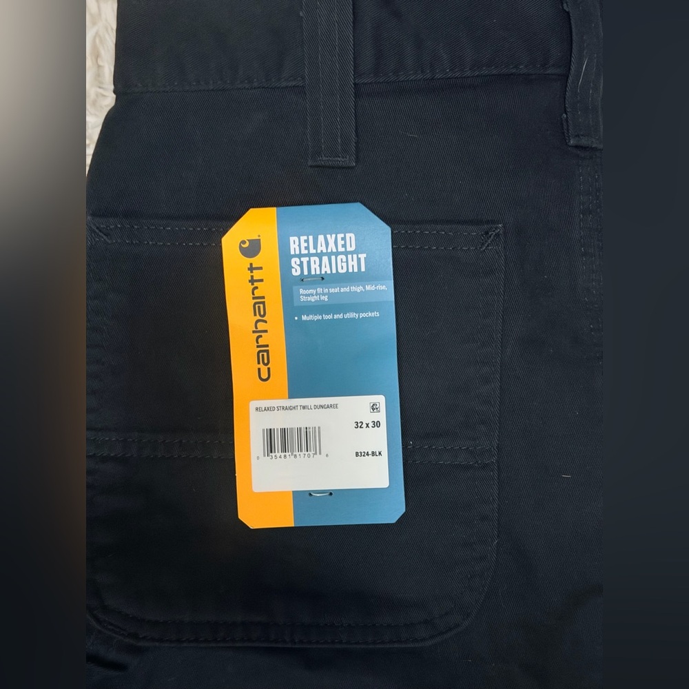 Carhartt Black Relaxed Straight Twill Pants with Tag